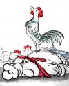Cartoon: Der Koch ist tot (small) by GB tagged essen,trinken,tiere,kochen,animals,cooking,eat,chicken