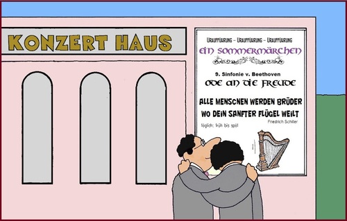 Cartoon: Brüderlichkeit (medium) by Retlaw tagged alle,menschen,werden,brüder