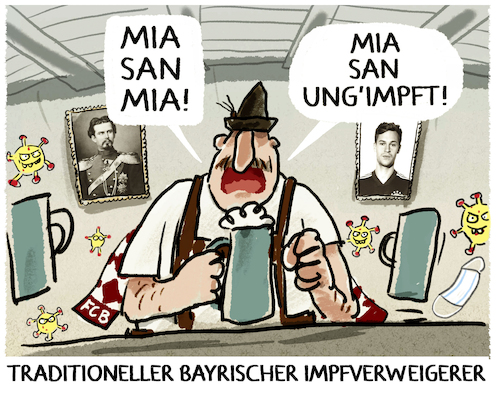 Cartoon: Impfquote in Bayern (medium) by markus-grolik tagged impfquote,bayern,impfverweigerger,inzidenzen,impfverweigerer,mia,san,fc,selbstverstaendnis,monarchie,demokratie,csu,impfquote,bayern,impfverweigerger,inzidenzen,impfverweigerer,mia,san,fc,selbstverstaendnis,monarchie,demokratie,csu