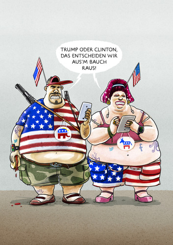 Cartoon: ...US-Wähler... (medium) by markus-grolik tagged präsident,weltpolitik,wahlumfrage,wahlkampf,usa,us,republikaner,demokraten,donald,hilary,trump,clinton,clinton,trump,hilary,donald,demokraten,republikaner,us,usa,wahlkampf,wahlumfrage,weltpolitik,präsident