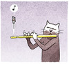 Cartoon: ... (small) by markus-grolik tagged katze,maus,musik,stubentiger,kater,nager,nagetiere,cat,cartoon,grolik