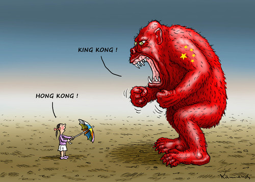 Cartoon: Hong Kong King Kong (medium) by marian kamensky tagged honkong,proteste,china,demokratie,regenschirmrevolution,kong,honkong,proteste,china,demokratie,regenschirmrevolution