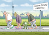 Cartoon: CORONA - DEMO IN BERLIN VERBOTEN (small) by marian kamensky tagged coronavirus,epidemie,gesundheit,panik,stillegung,george,floyd,twittertrump,pandemie