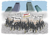 Cartoon: DEMO DER BÄNKER (small) by marian kamensky tagged finanzkrise,armutsbericht,eu,krise,demonstration