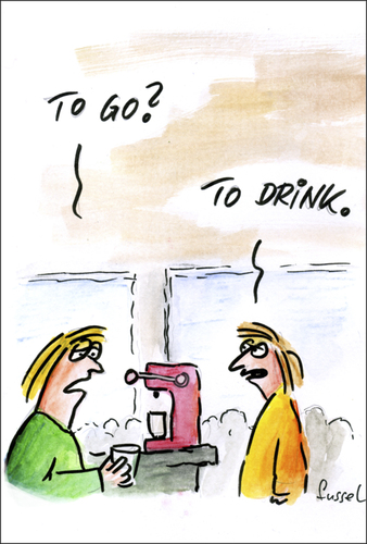 Cartoon: To go (medium) by fussel tagged go,to,coffee,kaffee,order,bestellen