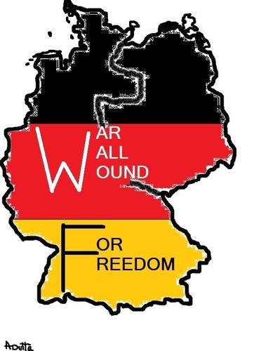 Cartoon: BERLIN WALL - IN MAP (medium) by AMY20 tagged berlin,wall,germany,freedom,war,anniversery