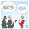 Cartoon: Corona-App (small) by Timo Essner tagged corona app covid19 virus pandemie coronaapp rki hhi bsi bundeswehr trackingdaten bewegungsdaten cartoon timo essner