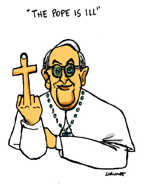 Cartoon: The Answer (medium) by Carma tagged pope,illness