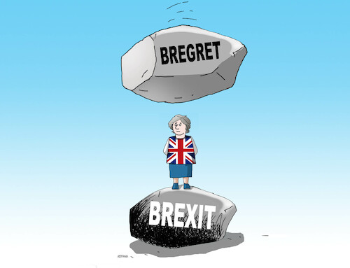 Cartoon: brexbum23 (medium) by Lubomir Kotrha tagged brexit,bregret,brexit,bregret