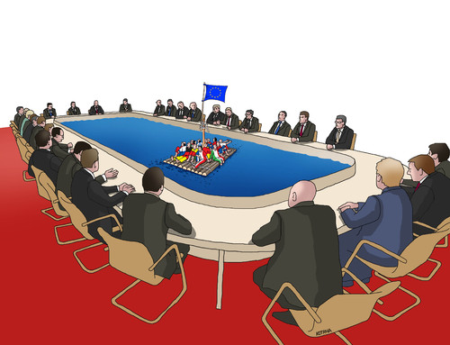 Cartoon: euzachranci (medium) by Lubomir Kotrha tagged eu,europe,sos,euro,world