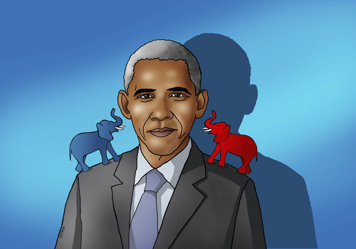 Cartoon: usaelefant (medium) by Lubomir Kotrha tagged usa,elections,obama,barack,world,peace,war