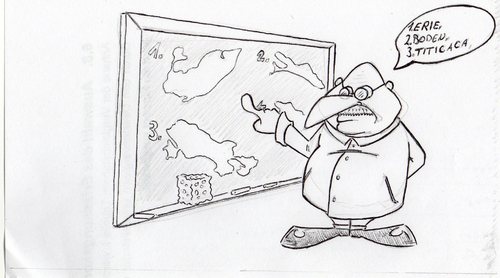 Cartoon: Sekunde (medium) by NiRo tagged schule,zeit,stunde,sekunde,unterricht