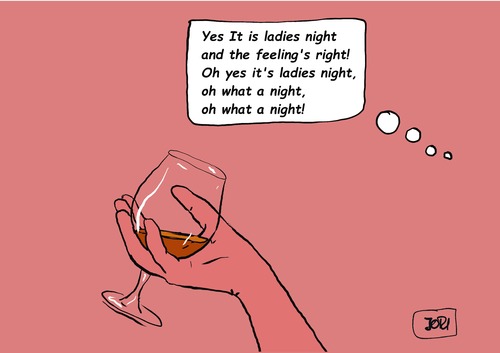 Cartoon: Ladies Night (medium) by Jori Niggemeyer tagged niggemeyer,joricartoon,cartoon