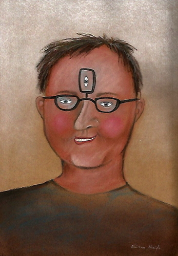 Cartoon: Eyeglasses (medium) by Riina Maido tagged third,eye,glasses