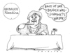 Cartoon: adenauer-kantine (small) by Andreas Prüstel tagged rolandkoch,rücktritt,merkel,cdu