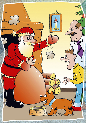 Cartoon: Weihnachten (medium) by astaltoons tagged weihnachten,weihnachtsmann,geschenke,tannenbaum,familie,vater,junge,kind,hund,sack,kamin,weihnachtsbaum,holz