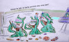 Cartoon: grüne woche (small) by ab tagged berlin,grüne,woche,essen,food,nahrung,aliens,ausserirdische,grün,raumschiff
