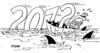Cartoon: Haifischbecken (small) by RABE tagged euro,eurokrise,schulden,schuldenkrise,merkel,bundesregierung,rettungsschirm,meer,hai,haifischbecken,raubfisch,see,ruder,haifischflossen,silvester,neujahr,januar,prosit,untergang,wellengang,tiefsee
