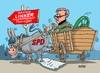 Cartoon: Vor den Karren gespannt (small) by RABE tagged thüringen,landtagswahl,ministerpräsident,bodo,ramelow,lieberknecht,bausewein,linke,cdu,spd,sondierungsgespräche,koalitionsverhandlungen,rabe,ralf,böhme,cartoon,karikatur,pressezeichnung,farbcartoon,tagescartoon,verhandlungen,basis,abstimmung,grüne,karre,e