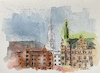 Cartoon: Blick auf das Rathaus HH (small) by Pralow tagged hamburg,stadt,rathaus,tourismus,stadtrundgang,erlebnis,wochenende,aquarell,sketchen