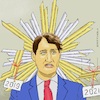 Cartoon: Trudeau from Elect. to Elect. (small) by Barthold tagged justin,trudeau,president,canada,parliament,election,2021,failed,majority,gloriole,damage,cartoon,caricature,barthold
