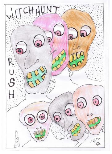 Cartoon: RUSH witch hunt (medium) by skätch-up tagged rush,progresive,rock,witch,hunt,moving,pictures