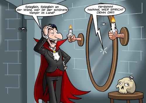 Cartoon: Zauberspiegel (medium) by Chris Berger tagged spiegel,märchen,schneewittchen,snowwhite,vampir,dracula,kein,spiegelbild,spiegel,märchen,schneewittchen,snowwhite,vampir,dracula,kein,spiegelbild