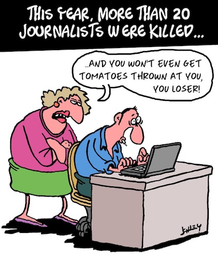 Cartoon: Dead Journalists (medium) by Karsten Schley tagged journalism,freedom,of,press,crime,murder,democracy,politics,social,issues,media,journalism,freedom,of,press,crime,murder,democracy,politics,social,issues,media
