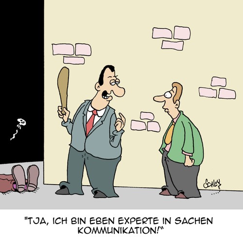 Cartoon: SO geht Kommunikation!! (medium) by Karsten Schley tagged kommunikation,dialog,reden,argumentation,überzeugen,diskussionen,diskutieren,sprache,kommunikation,dialog,reden,argumentation,überzeugen,diskussionen,diskutieren,sprache
