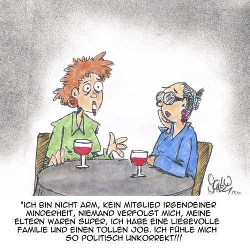 Cartoon: UNKORREKT!! (medium) by Karsten Schley tagged leben,familie,politik,jobs,armut,minderheiten,frauen,korrektheit,mode,leben,familie,politik,jobs,armut,minderheiten,frauen,korrektheit,mode