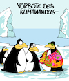 Cartoon: Vorbote (small) by Karsten Schley tagged wetter,tiere,pinguine,mode,klimawandel,umwelt,umweltzerstörung,antarktis,politik,gesellschaft,menschheit