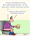 Cartoon: Was wirklich wichtig ist... (small) by Karsten Schley tagged politik,umweltzerstörung,wirtschaft,ernährung,verdauung,shopping,vergesslichkeit,wichtigkeit,gesellschaft