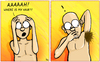 Cartoon: AAAAAH! - ENG (small) by Yavou tagged hair,loss,balled,man,glatze,fleischmütze,haar,haare,armpit,achsel,nude,guy