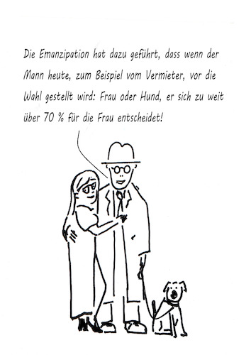 Cartoon: Emanzipation (medium) by Stefan von Emmerich tagged hund,frau,liebe