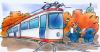 Cartoon: tram (small) by HSB-Cartoon tagged tram,traffic,town,railway