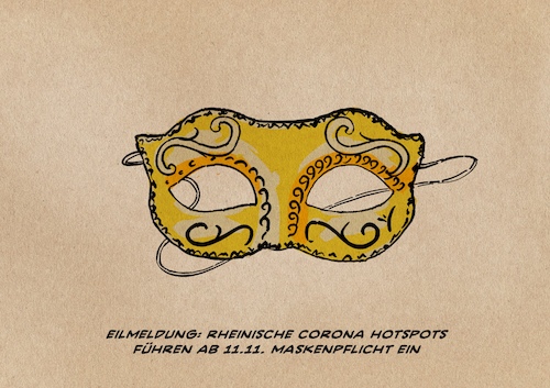 Cartoon: Maskenpflicht im Rheinland (medium) by Guido Kuehn tagged corona,covid,inzidenz,karneval,kölle,alaaf,fasching,corona,covid,inzidenz,karneval,kölle,alaaf,fasching