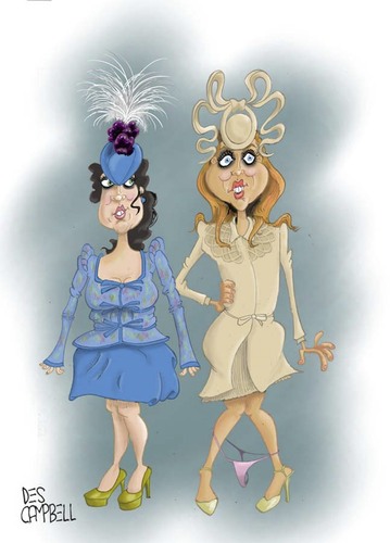 Cartoon: The mad princesses (medium) by campbell tagged royal,wedding,william,kate,marriage,princess,beatrice,eugenie,westminster,abbey