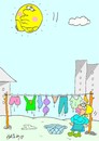 Cartoon: offended (small) by yasar kemal turan tagged offended,washing,women,do,the,laundry,sun,dry