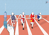 Cartoon: The vaccine sprint (small) by Emanuele Del Rosso tagged europe,coronavirus,vaccine,pandemic