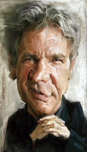 Cartoon: Harrison Ford (medium) by Jeff Stahl tagged harrison,ford,indiana,jones,han,solo,caricature,digital,painting,actor,man,jeff,stahl