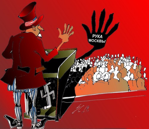 Cartoon: Hand aus Moskau (medium) by medwed1 tagged usa,betrug,luege,hand,moskau