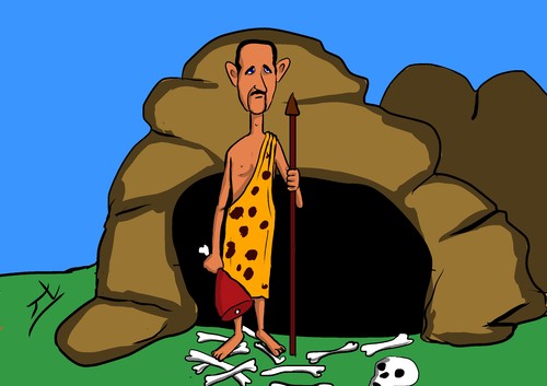 Cartoon: caveman (medium) by yaserabohamed tagged caveman