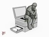 Cartoon: the thinker (small) by yaserabohamed tagged the,thinker,photocopy