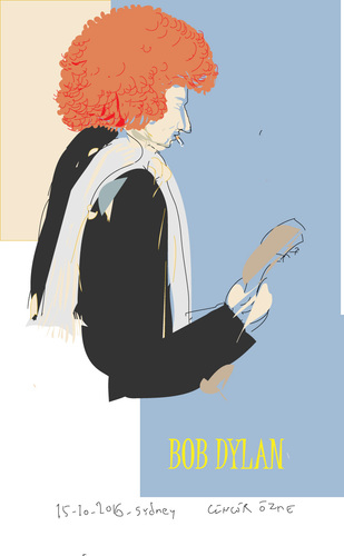 Cartoon: Bob Dylan (medium) by gungor tagged usa