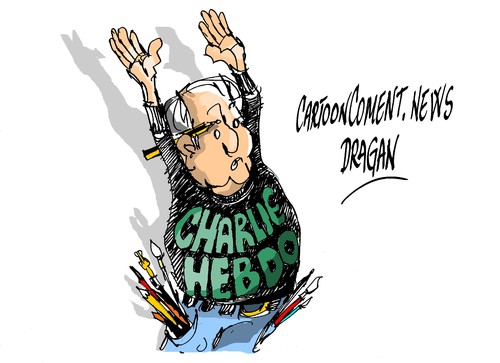 Cartoon: Charlie Hebdo (medium) by Dragan tagged cartoon,satirica,revista,francia,hebdo,charlie