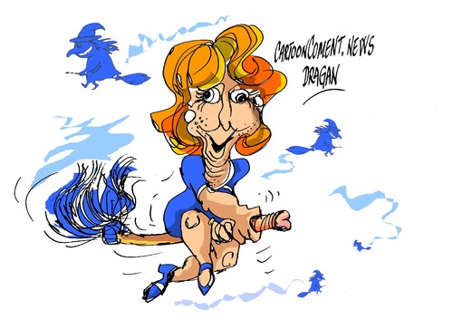 Cartoon: Esperanza Aguirre-llegando (medium) by Dragan tagged cartoon,politics,corupcion,pp,popular,partido,aguirre,esperanza