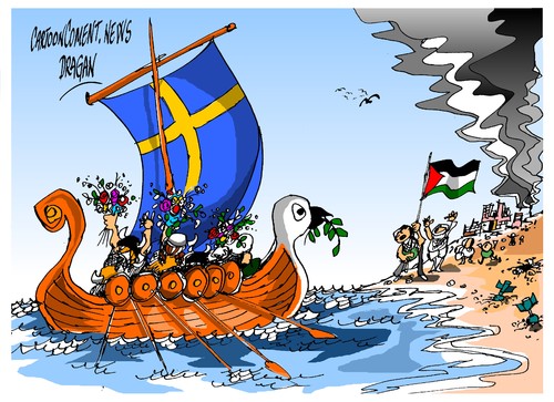 Cartoon: Suecia- Palestina (medium) by Dragan tagged suecia,palestina,union,europea,ue,politics,cartoon