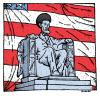 Cartoon: afro lincoln (small) by svitalsky tagged svitalsky cartoon lincoln usa obama president statue flag