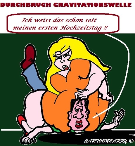 Cartoon: Durchbruch Gravitationswellen (medium) by cartoonharry tagged durchbruch,gravitationswellen