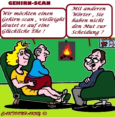 Cartoon: Mann Frau OhOh (medium) by cartoonharry tagged psychiater,mann,frau,scan